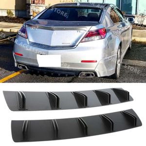 Nieuwe 81.5 cm Dubbellaags 10 Vinnen Auto Achterbumper Lip Voor Acura TL TLX NSX TSX Achter Haaienvin stijl Gebogen Bumper Lip Diffuser