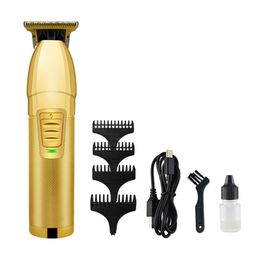 Nuevo 8148 Potente Magic Metal Hair Clipper USB Electric Razor Men Steel Head Shaver Hair Salon o Home Trimmer Gold322B