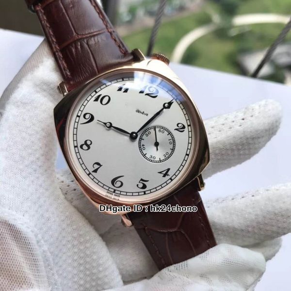 NOUVEAU 82035/000R-9359 Montre automatique pour hommes Historiques American 1921 Boîtier en or rose Cadran blanc Montres carrées de haute qualité pour hommes