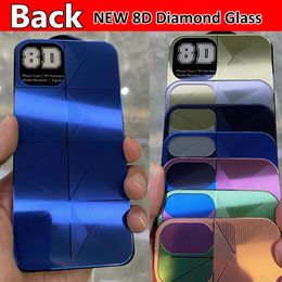 Nieuwe 8D Back Avered Glass Protector voor iPhone 12 Mini Pro Max iPhone 12mini Rug Bescherming Glas Diamant Vorm Back Glass