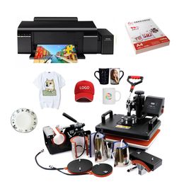 Nieuwe 8in1/4in1 Warmteoverdracht Persmachine Kleurenprinter Hot Stamping Apparaat Gereedschap Kits voor DIY Cap Mok Plaat t-shirts Telefoon Case