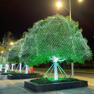 Cuerdas 3M * 2M LED Mesh Net Lights Techo Fiesta de Navidad Boda Decoración al aire libre lámparas 30V 24V 85-265V