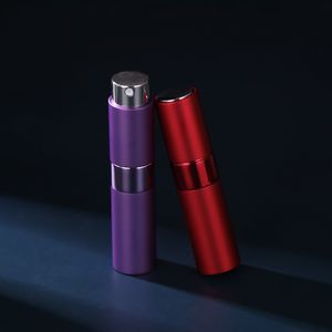 Nouveau 8 ml de tube en aluminium portable 8 ml Perfume rotatif Bouteille en métal Doublure de parfum mat