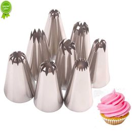 Nouveau 8 pièces grande taille russe pâtisserie glaçage tuyauterie buses en acier inoxydable décoration pointe gâteau Cupcake décorateur Rose accessoires cuisine