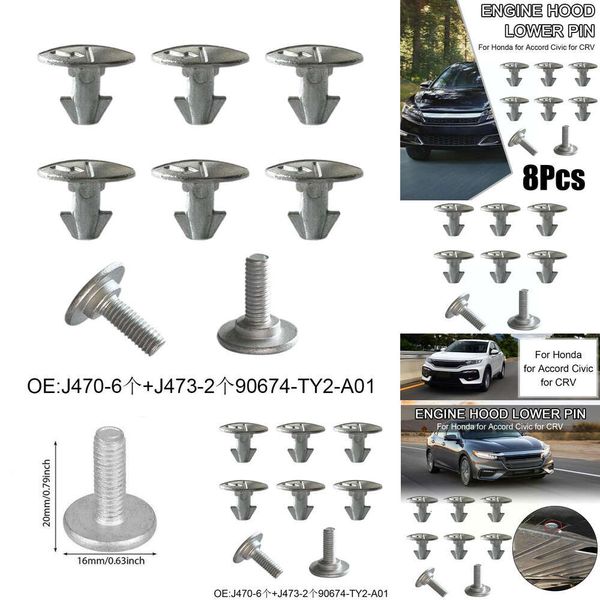 Jeu de vis de goupilles de couvercle, 8 pièces, Accord pour Honda Acura, goupille inférieure de retenue de vis CRV Civic Engine Accessa D2a2, nouveau