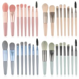 New 8Pcs Makeup Brush Set Makeup Concealer Brush Blush Loose Powder Brush Eye Shadow Highlighter Foundation Brush Beauty Tools