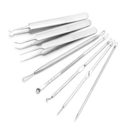 NIEUWE 8PCS DROUMEN DRAAIME STAAL STAAL BACKIAD GEZICHTE ACNE SPOT Pimple Remover Extractor Tool Comedone SE258608171
