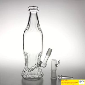 Nuevos Bongs únicos de vidrio de 9 pulgadas con 14 mm de espesor Pyrex Recycler Soda Bottle Heady Glass Beaker Water Bongs para fumar