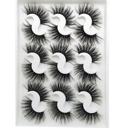 Nuevo 9 pares 3D Faux Mink Eyelashes de 25 mm Falso Mink Eyelash Eyelashes Fanezas Dramáticas Dramáticas Hechas de ojo Extensión Dhl gratis DHL