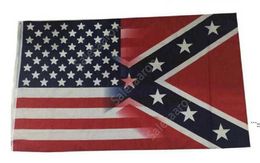 nieuwe 90*150 cm 5X3FT Amerikaanse Vlag met Confederate Rebel Burgeroorlog Vlag 3x5 Voet Vlag DHL Gratis DAS137