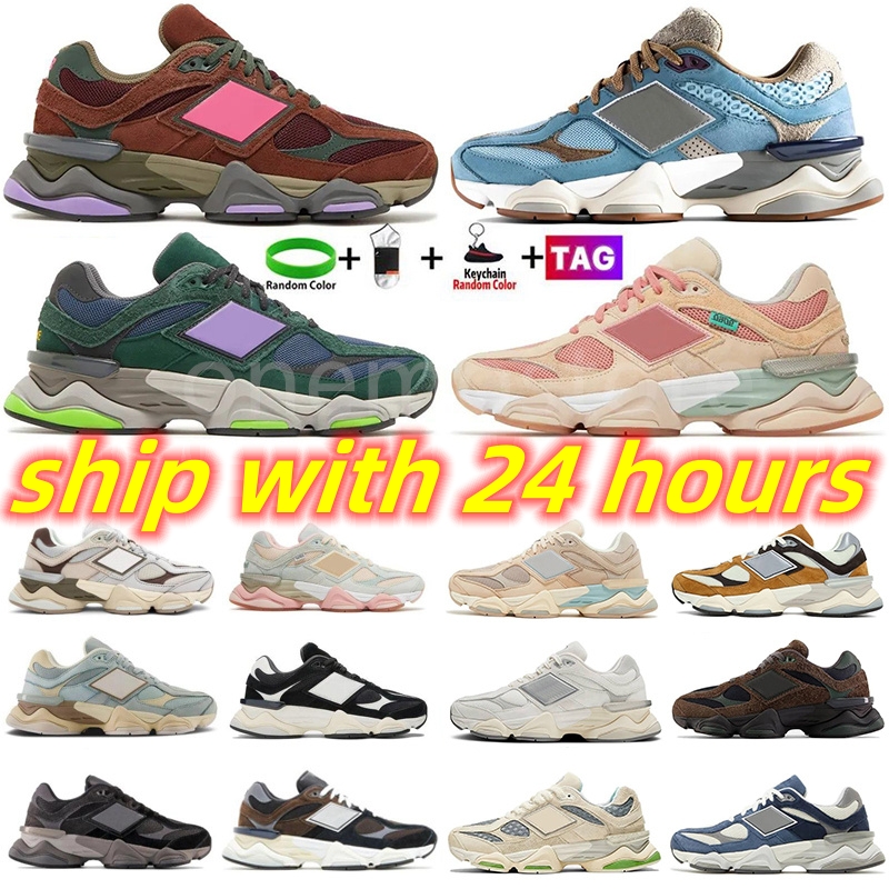 Joe Freshgoods Designer outdoor voices hiking boots - Nb 9060s for Men and Women in Penny Pink, Violet, Noir Black, Castlerock Grey, Cherry Blossom, and New Balances Runner Sneakers