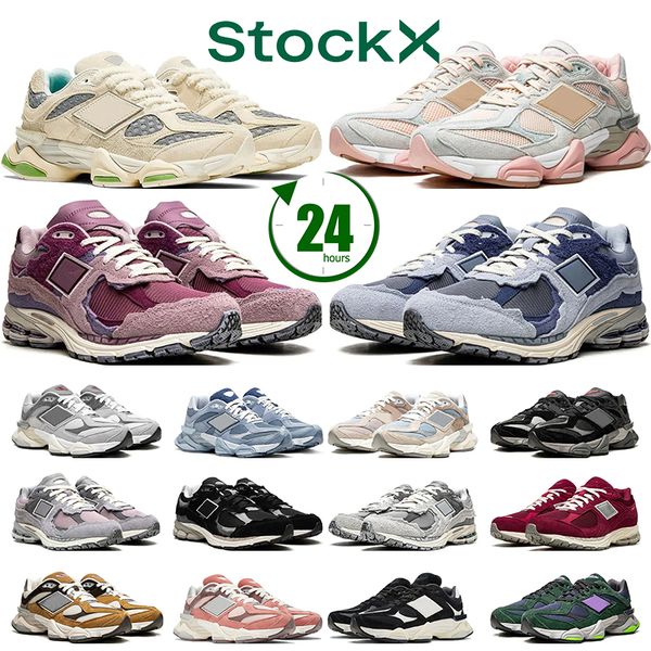 Nouveau 9060 Chaussures Casual 2002r Designer Baskets 9060s 2002 Penny Cookie Rose Briques Blanches Bois Sel De Mer Blanc Nuage De Pluie Hommes Femmes Baskets De Sports De Plein Air