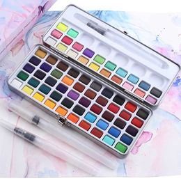 Nouveau 90 couleurs solide aquarelle peinture Portable base perle Neone ensemble pour peinture fournitures d'art