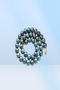 Nouveau collier de perles d'eau douce de culture ronde paon noir 910mm 18 WW5990144