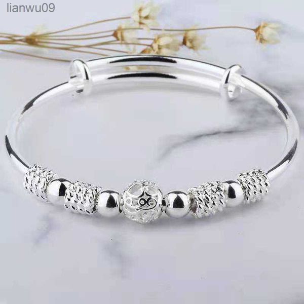 Nouveau 925 Couleur argent Original fines perles porte-bonheur Bracelets pour femmes bracelet mode Designer fête mariage bijoux Couples cadeau L230704