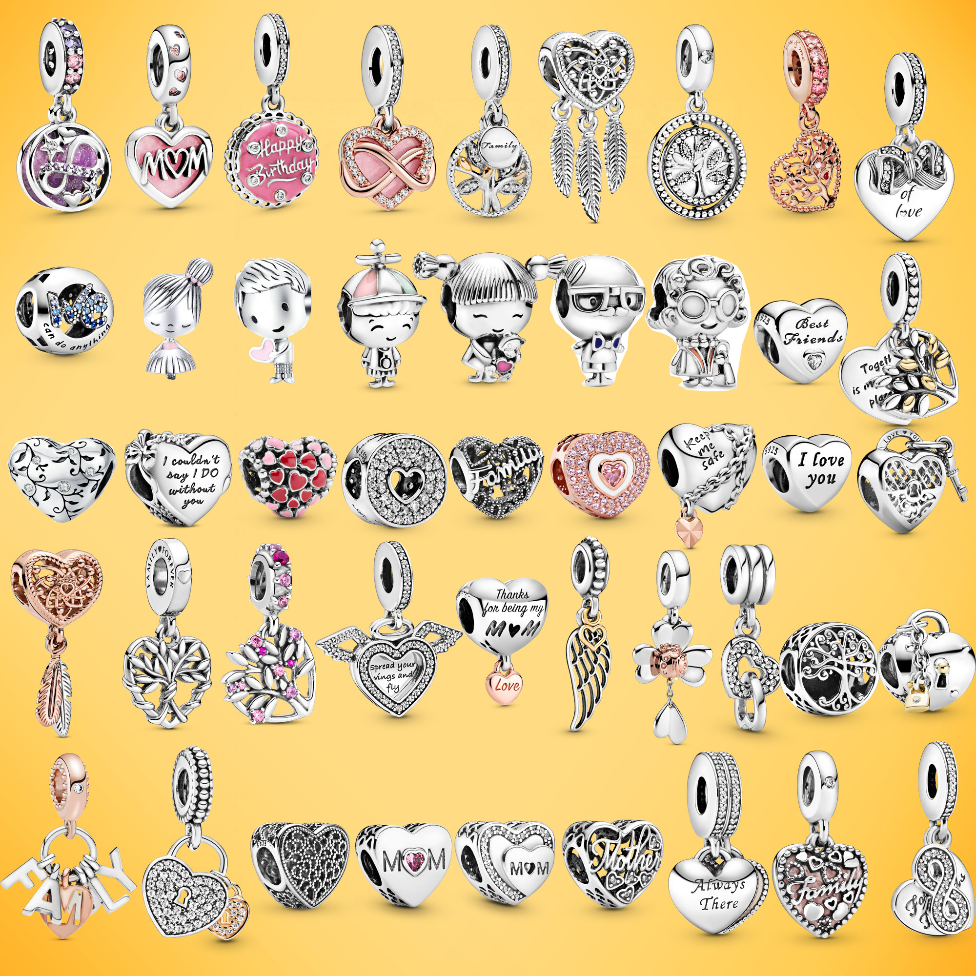 Nya 925 Silver Armband Tillbehör Charm Bead passform Pandora charms beads Armband för kvinnor DIY Smycken Present Med Original Väska
