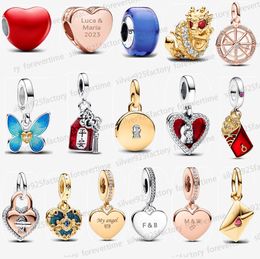 Nieuwe 925 Silver Charms Designer sieraden mode handgeschreven liefde charme diy fit pandoras armband ketting voor vrouwen cadeau Chinees jaar van de drakenhanger