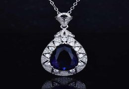 NOUVEAU 925 Silver Drop Parsed Collier Group incrusté Diamants Full Diamonds Pendentif pourpre pour femmes bijoux exquis entièrement 8254186