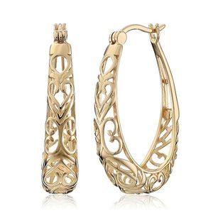 Nouveau 925 boucles d'oreilles en argent creux mode grandes boucles d'oreilles 18k boucles d'oreilles en or pour les femmes charme bijoux cadeau