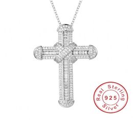 Nuevo 925 Silver Exquisito Biblia JESÚS CLECTE PARTILLO PARA MENOR MENO CRUCIFIX Simulada Joya de diamantes de platino N0288156607