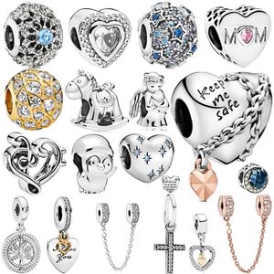Nieuwe 925 zilveren mode charme kruis engel kralen geschikt voor Pandora dames armband ketting sieraden