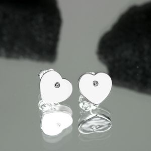 Nuevo 925 Silver Logo Stud T corazón de oro pendientes mujer Classic Pendiente pareja Azul 9 mm Grueso Piercing joyería caja de regalo mujer Volver amor pendientes Calidad superior al por mayor