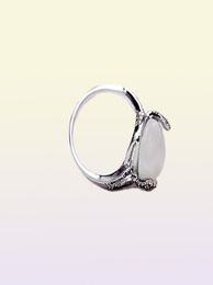 Nieuwe 925 Zilveren Eenvoudige Opaal dames Retro punk ring ring Fit Cubic Anniversary Sieraden voor Vrouwen Kerstcadeau5279209