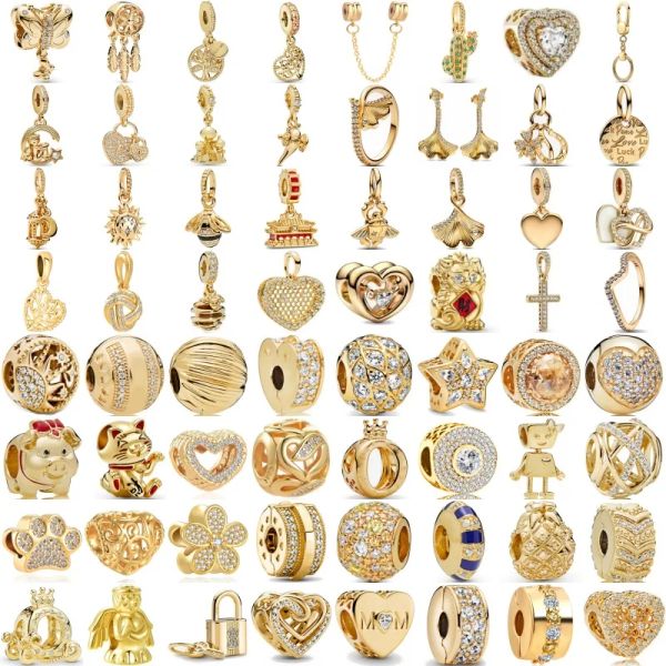 Breloque en argent 925 pour femmes, arbre de vie doré, attrape-rêves, perles pour Bracelet classique Original, bijoux cadeau, nouvelle collection