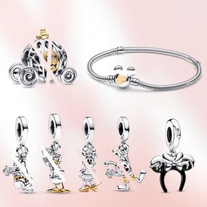 Nuevo 925 Sterling Silver Charm Bracelets Anniversary Pathing Pathed Panging Pandoras Pulsera original Pulsera Regalización de auto de calabaza con caja original