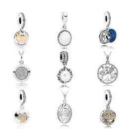 NOUVEAU 925 Sterling Argent Arbre Généalogique Cristal Pendentif Perle Charmes Perles collocation Bracelet DIY bracelet En Gros usine AA220315