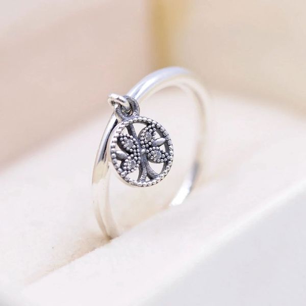 Nuevo anillo de árbol genealógico de plata esterlina 925 Fit Pandora Jewelry Compromiso Amantes de la boda Anillo de moda