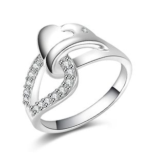 Livraison Gratuite Nouveau 925 Bijoux De Mode En Argent Sterling Coeur zircon S anneau vente chaude fille cadeau 1492