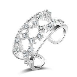 Gratis Verzending Nieuwe 925 Sterling Zilveren mode-sieraden hoogwaardige set-steen paar ringen heet verkoop meisje gift 1496