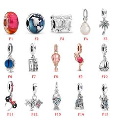 NIEUW 925 Sterling Zilver Fit Charms Armbanden Vogel Lucht Ballon Schip Muis Vliegtuig Vis Globe Charm voor Europese Vrouwen Bruiloft Originele Mode-sieraden8879491