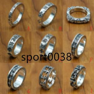 nieuwe 925 sterling zilveren sieraden vintage stijl antieke zilveren handgemaakte designer band ringen kruisen mannen ring348A