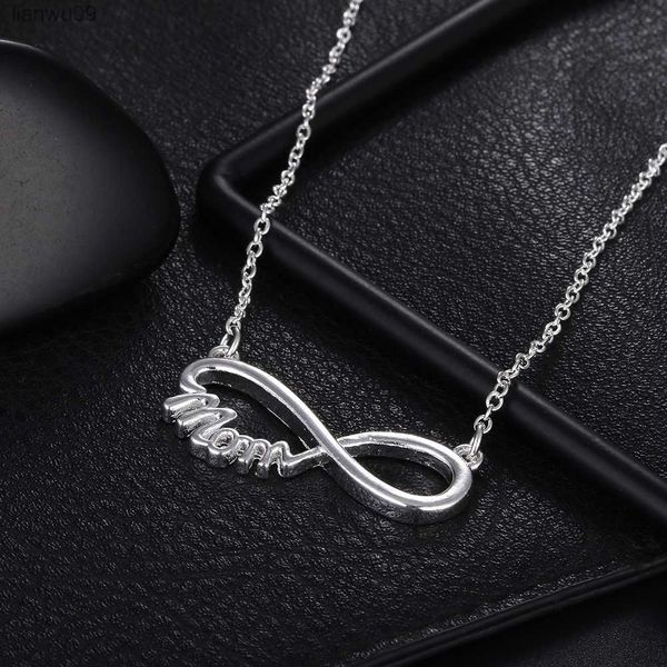 Nouveau collier en argent Sterling 925 18 pouces élégant pendentif maman pour les femmes bijoux de mode cadeaux de noël de la mère L230704