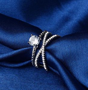 Nieuwe 925 Sterling Zilveren Ring CZ Diamond Ringen met Logo en Originele Box Fit Pandora Stijl Trouwring Engagement Sieraden voor Vrouwen