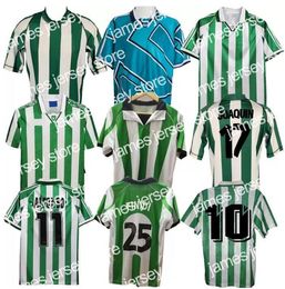 Nuevas camisetas de fútbol retro 95 97 98 1995 Real Betis Match Worn Menendez FINIDI 25 RIOS 21 football maillot de foot