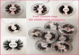 Nuevo 9D Mink Eyelashes Eye Makeup Mink Pestañas postizas Soft Natural Natural Eveluras falsas de 25 mm Extensión Herramientas de belleza 16 Sty3112041