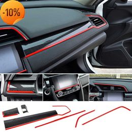 Nuovo 9 pezzi in fibra di carbonio auto console centro cruscotto copertura trim adesivi decorativi per Honda Civic 10th 2016-2019 accessori auto