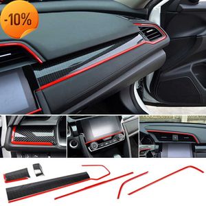 Nouveau 9 pièces en Fiber de carbone voiture Console Center tableau de bord couverture garniture autocollants décoratifs pour Honda Civic 10Th 2016-2019 accessoires de voiture