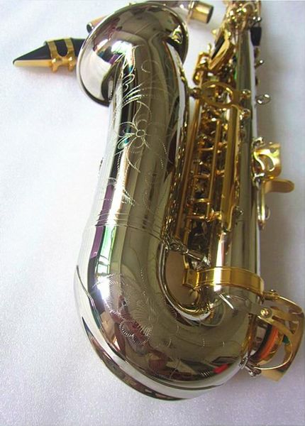 Nouveau A-992 Eb Alto Saxophone corps plaqué nickel argent et clé plaquée or apparence parfaite E Flat instruments de musique professionnels avec étui
