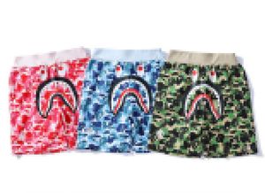 Nuevo A Bathing A Ape Teenagers tiburón camuflaje para hombres y mujeres pantalones de ocio en los pantalones cortos estampados