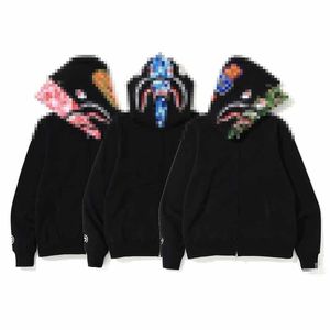 Nieuwe A Bathing B Ape heren Hoodies Herfst en Winter Camo Shark Dubbele Hoed heren Grote Casual Capuchon trui Jas