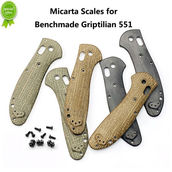 Un par de básculas Micarta personalizadas para Benchmade Griptilian 551 manijas piezas de cuchillos plegables hacer accesorios al por mayor