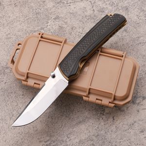 Nouveau A0218 Couteau pliant haut de gamme VG10 Tréfilage Drop Point Blade TC4 Titanium avec poignée en fibre de carbone Roulement à billes EDC Couteaux de poche