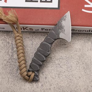 Nuevo A0224 cuchillo de hoja fija de alta gama DC53, hoja de lavado de piedra, mango completo de acero Tang, minihacha de bolsillo EDC para exteriores con funda Kydex