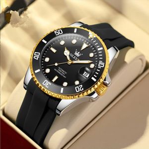 nieuwe a1 Gift herenhorloges Luxe wist mode Zwarte wijzerplaat met kalender Bracklet Rubber quartz Herenhorloge relogio masculino Klok