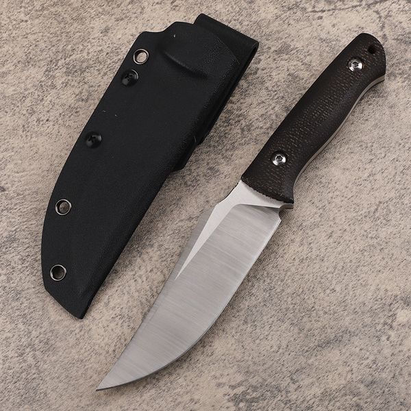 Nuevo A2259 Cuchillo recto de gama alta D2 Hoja de punta recta satinada Mango de micarta de espiga completa para acampar al aire libre Caza Pesca Cuchillos de hoja fija con Kydex