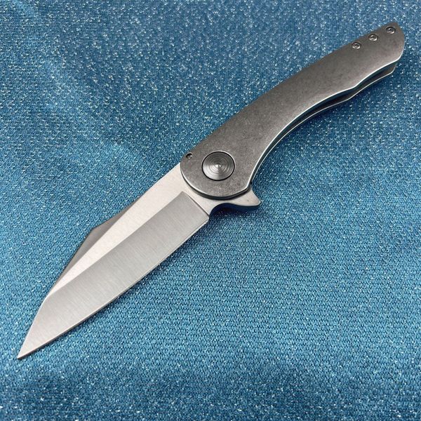 Nuevo A6705 Cuchillo plegable abatible de alta calidad 7Cr13Mov Satin Tanto Blade CNC Mango de acero inoxidable Rodamiento de bolas Camping al aire libre Senderismo EDC Carpeta Cuchillos